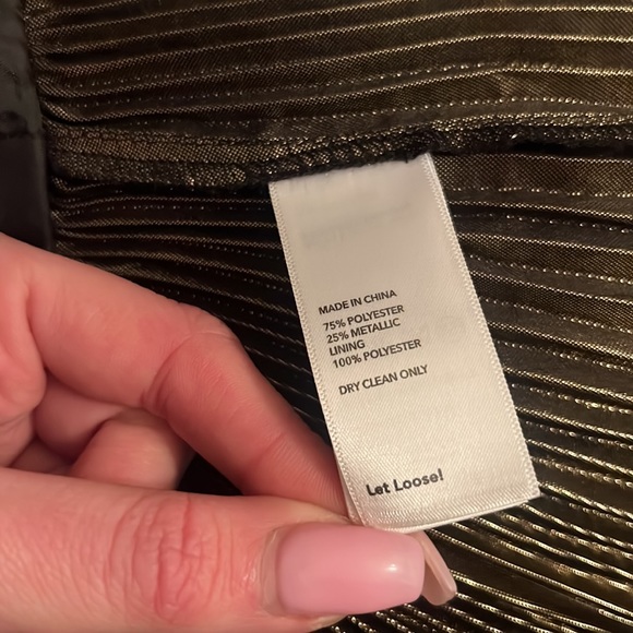 Host Pick✨ Kate Spade Saturday Light Beam Peplum Top. Gold pleated lame Size 00 - Picture 10 of 11